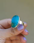 Turquoise Egg Ring - Size 10 3/4