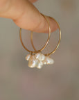 Gold Filled Endless Hoop with Fresh Water Pearls