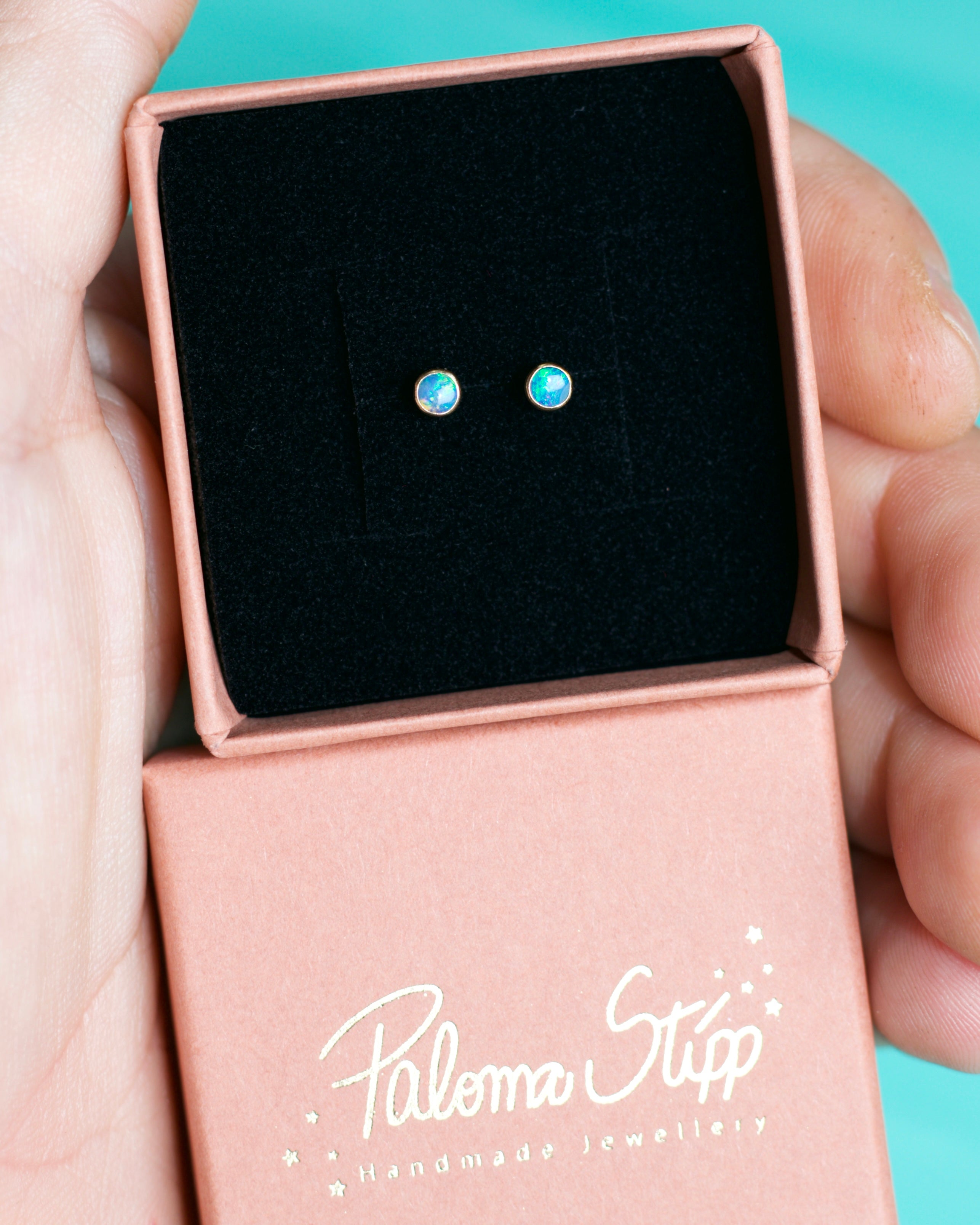 Gold Opal Magic Studs