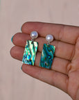 Abalone and Fresh Water Pearl Earrings