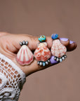 Crowned Ring. Shell and Fresh Water Pearls.