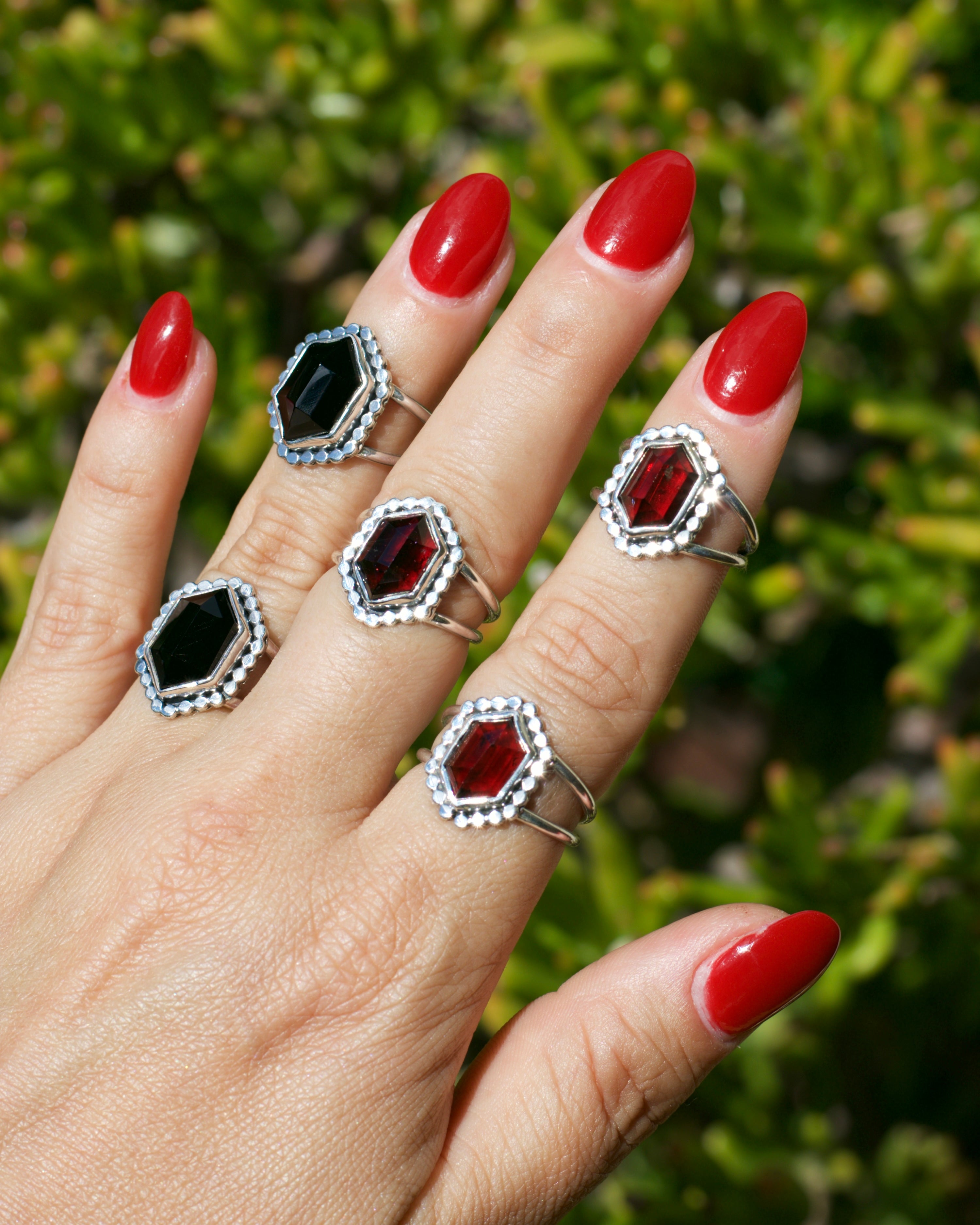 Black Onyx Vamp Ring Size 7