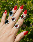 Black Onyx Vamp Ring Size 7