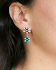 Baby Fleur Earrings FWPearl and Turquoise