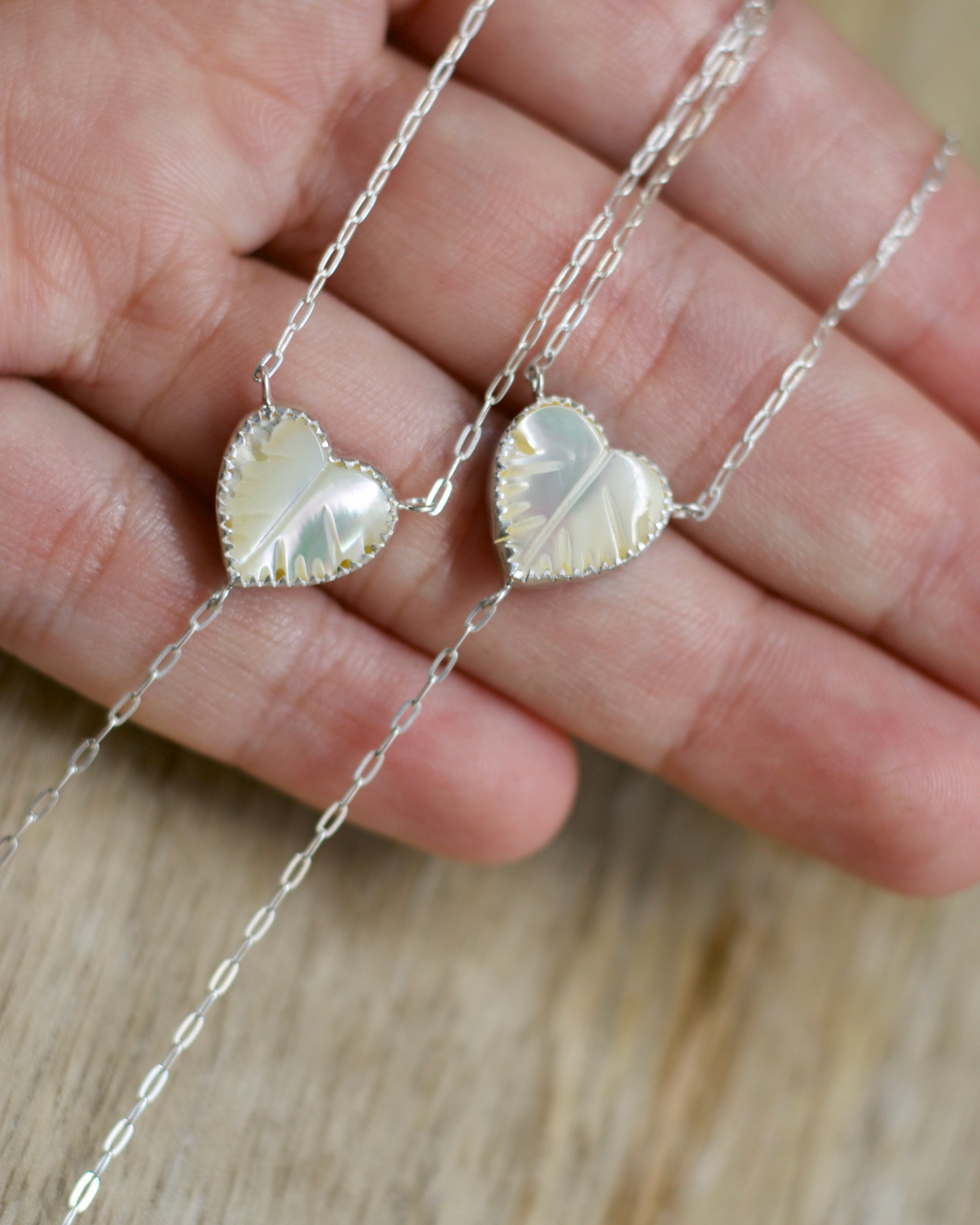 Pearl Heart. Lariat Necklace