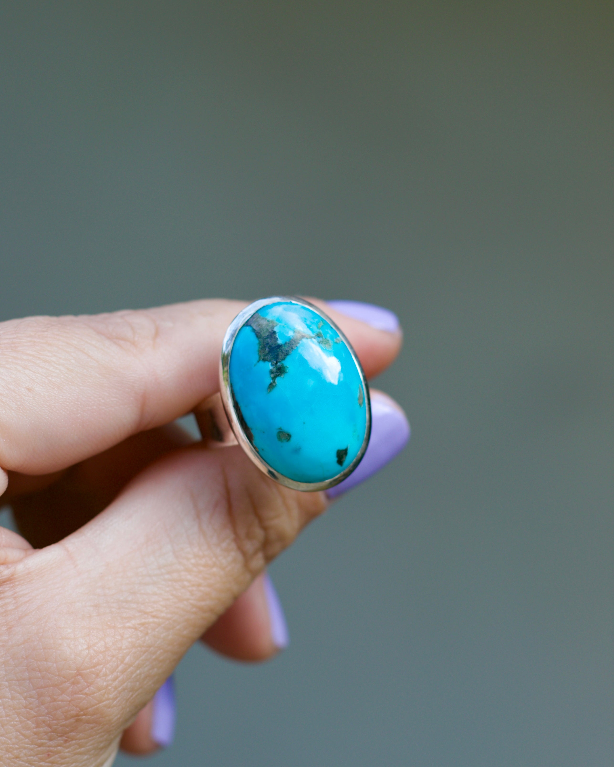 Turquoise Egg Ring - Size 9 1/4