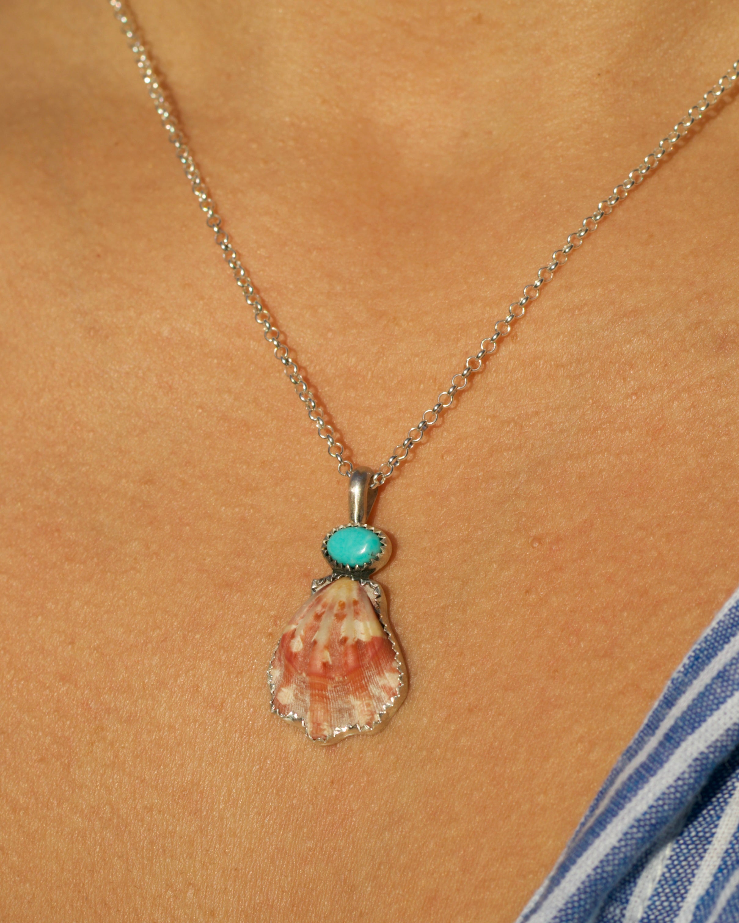 Turquoise and Shell Necklace