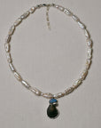 Fresh Water Pearl, Black Shell Opal Mermaid Necklace