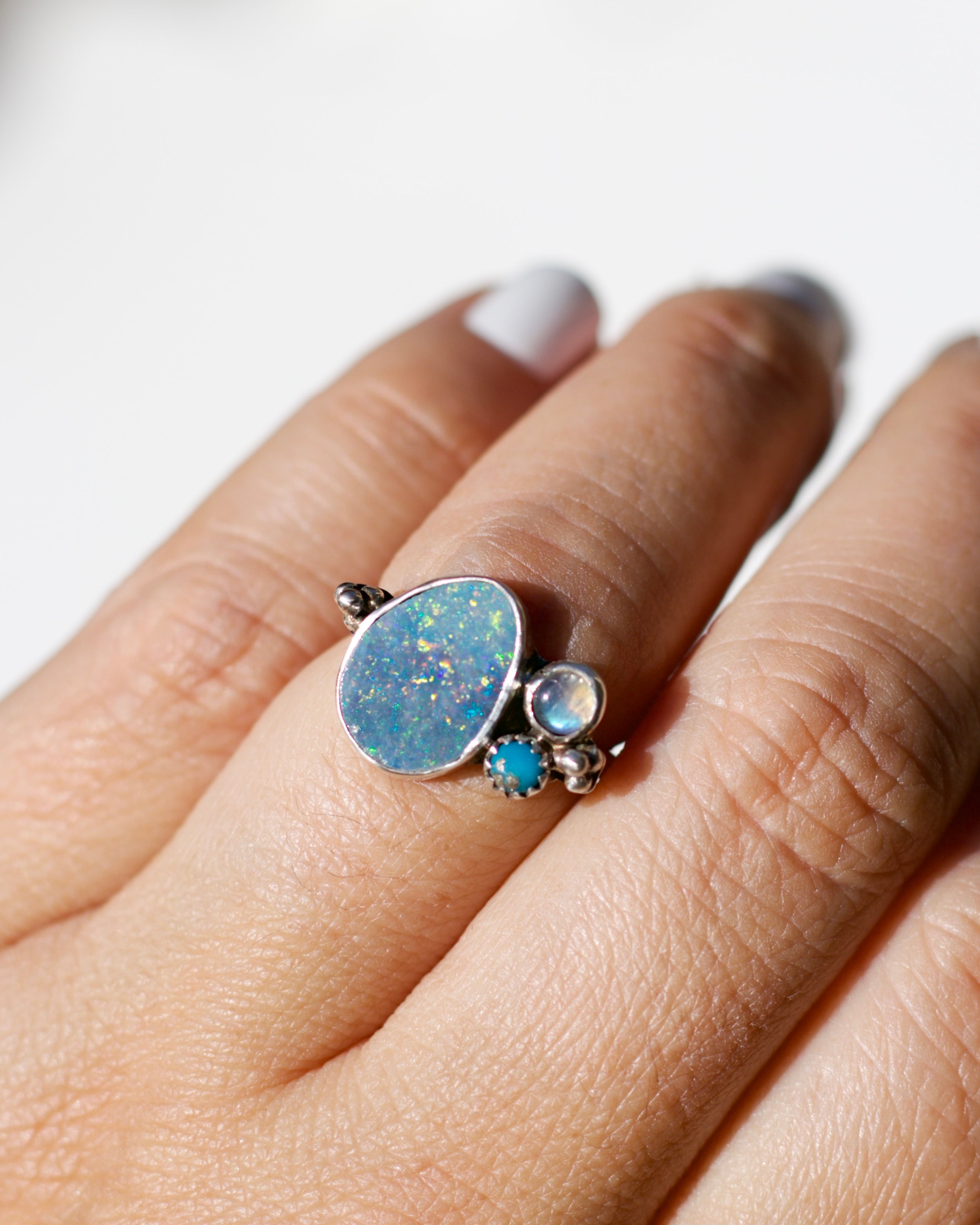 Opal cluster ring