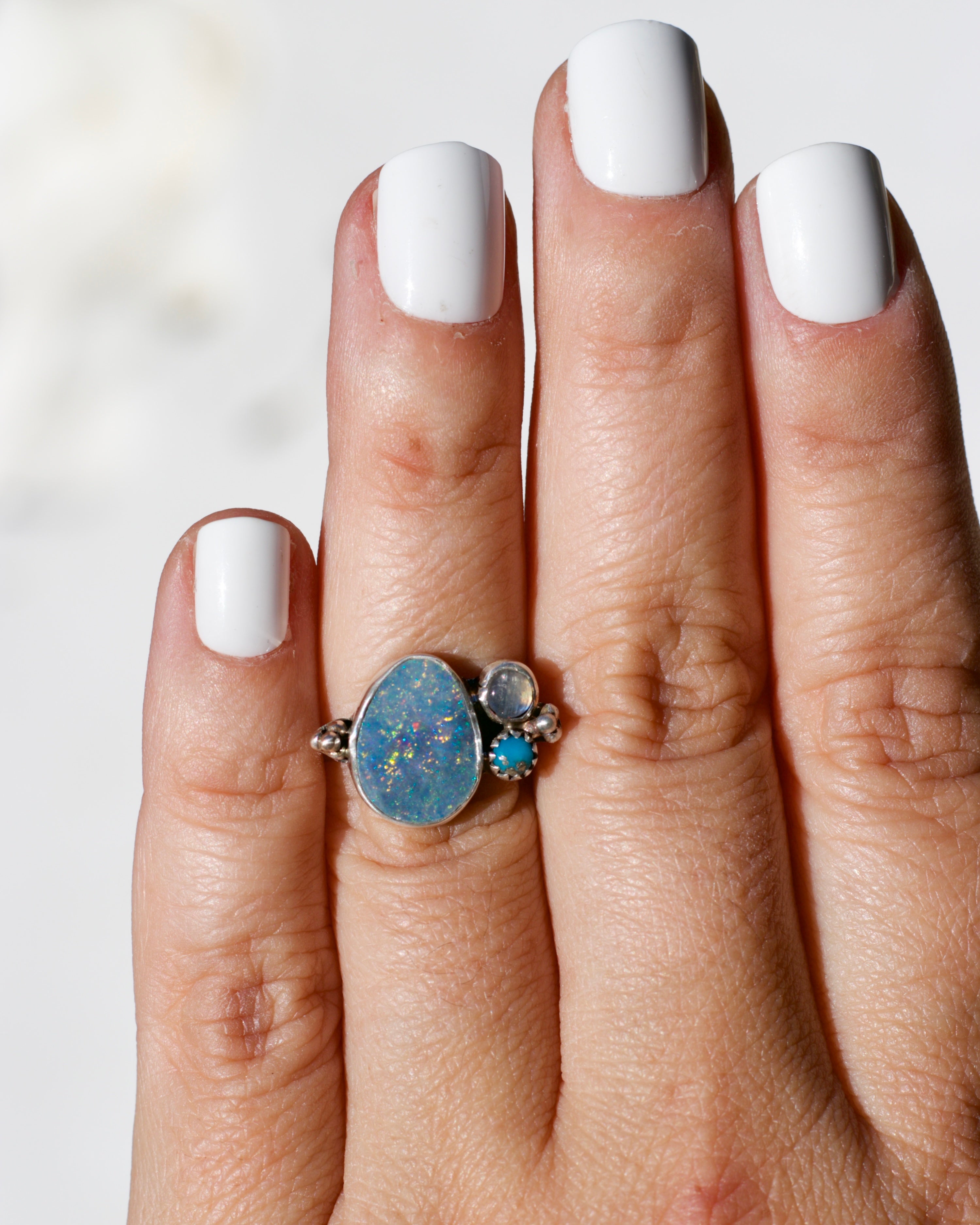 Opal cluster ring