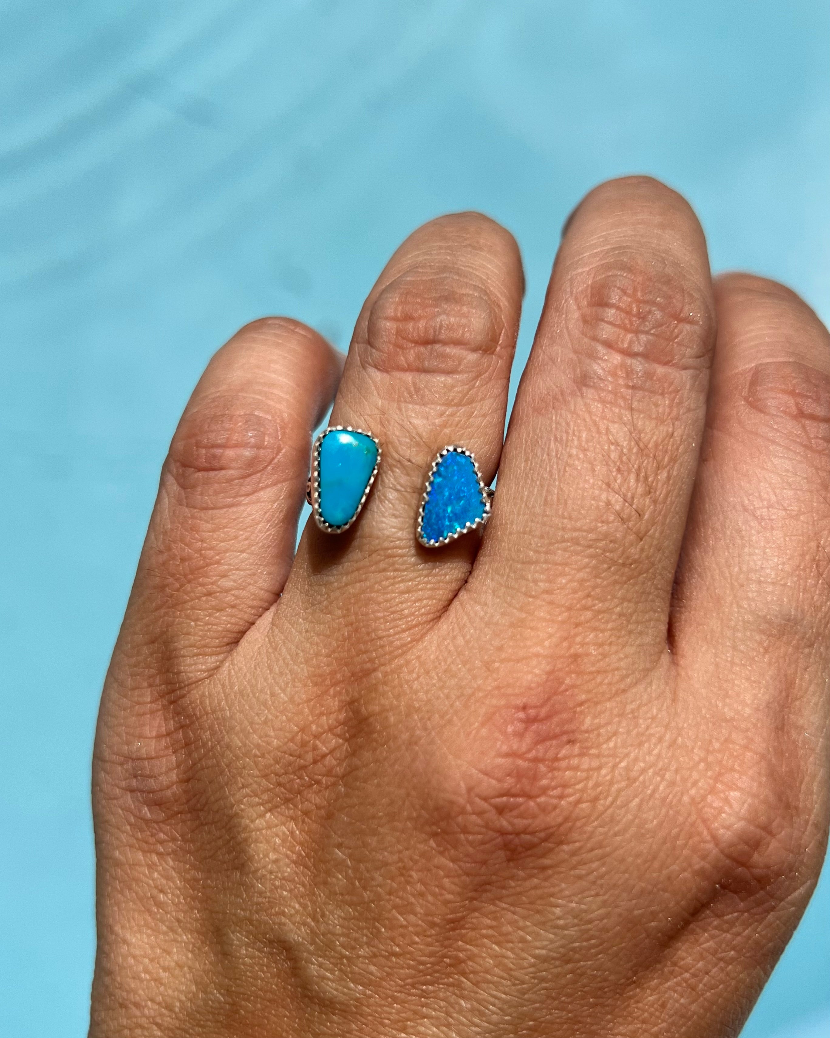 Open Ring Turquoise and Opal