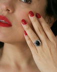 Black Onyx Vamp Ring Size 7