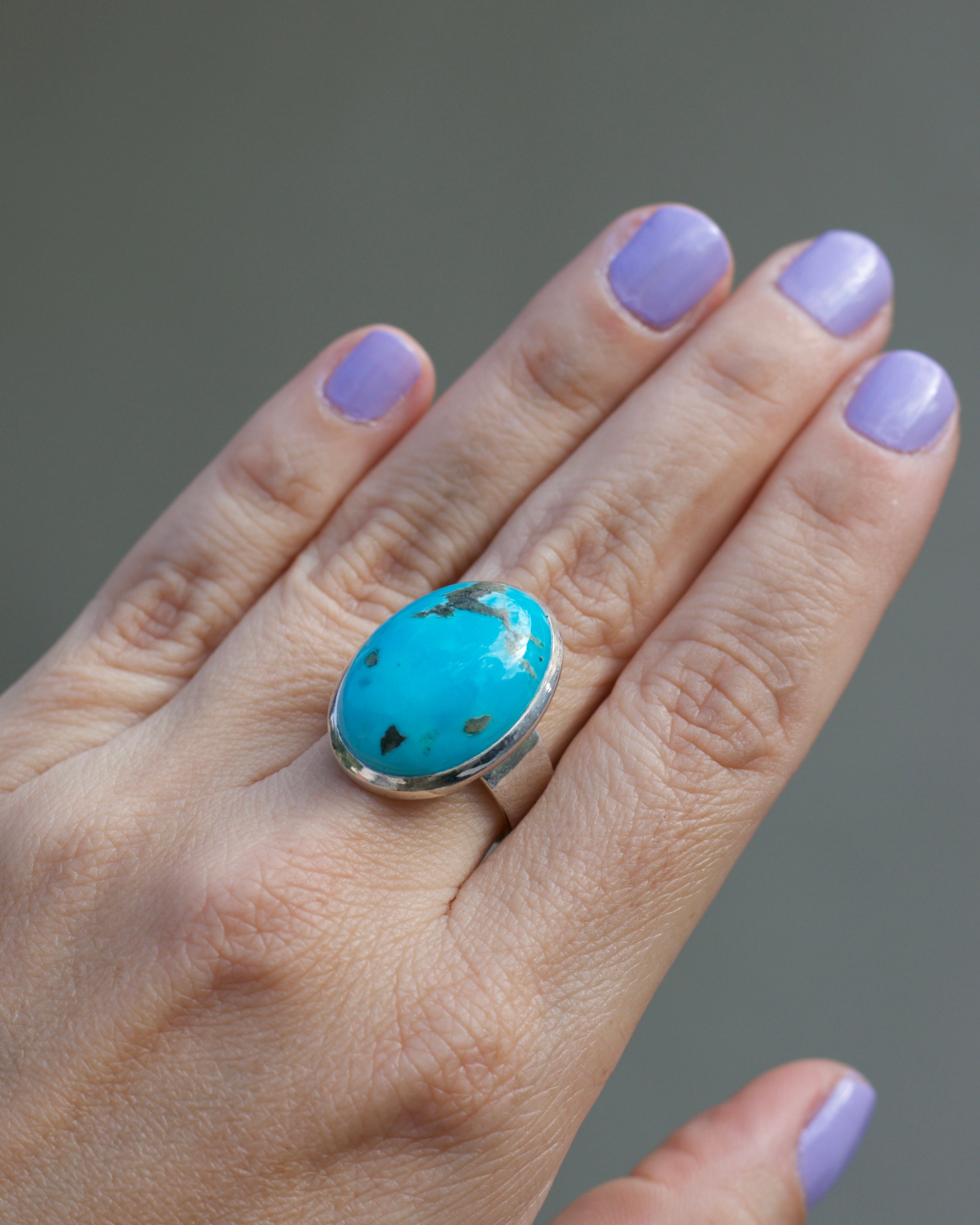 Turquoise Egg Ring - Size 9 1/4
