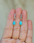 Gota Earrings. Fresh Water Pearls and Turquoise Drops.