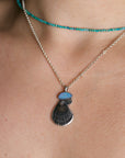 Black Shell & Opal Mermaid Necklace B