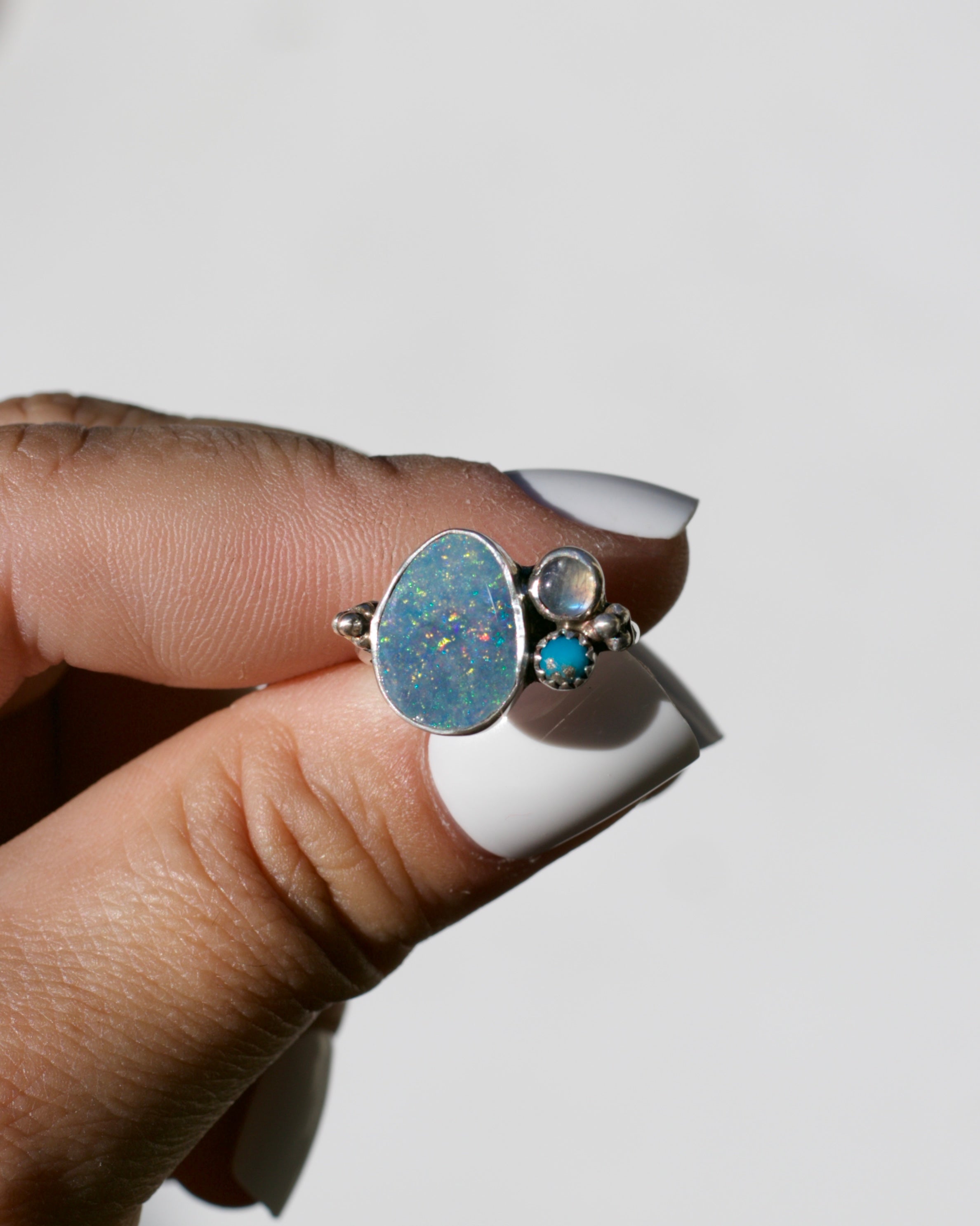 Opal cluster ring