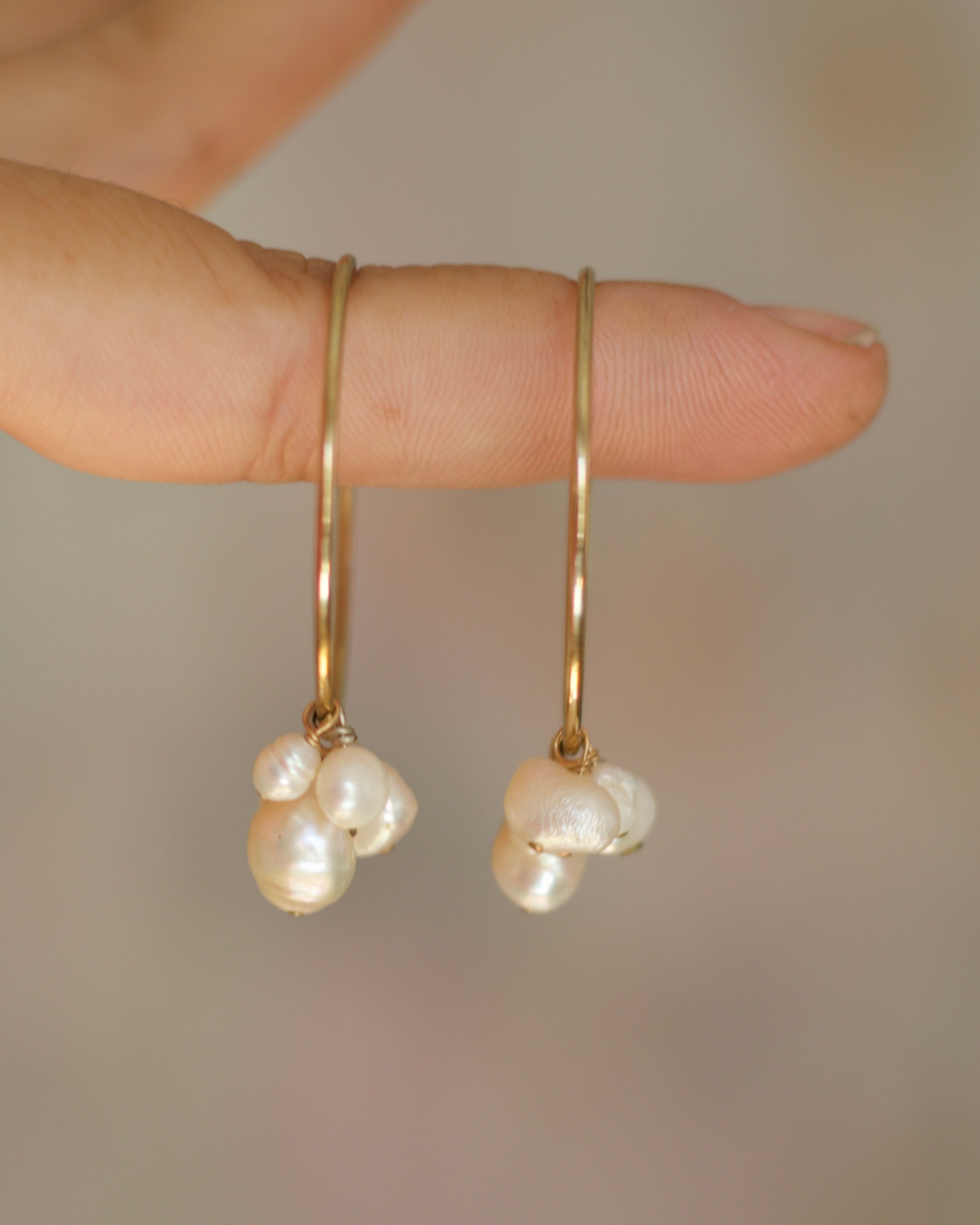 Gold Filled Endless Hoop with Fresh Water Pearls