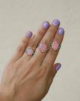 Pink Opal Turquoise Kiss Ring size 6 3/4 -  N 1/2
