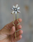 Flower Hair Pin - Fresh Water Pearl -