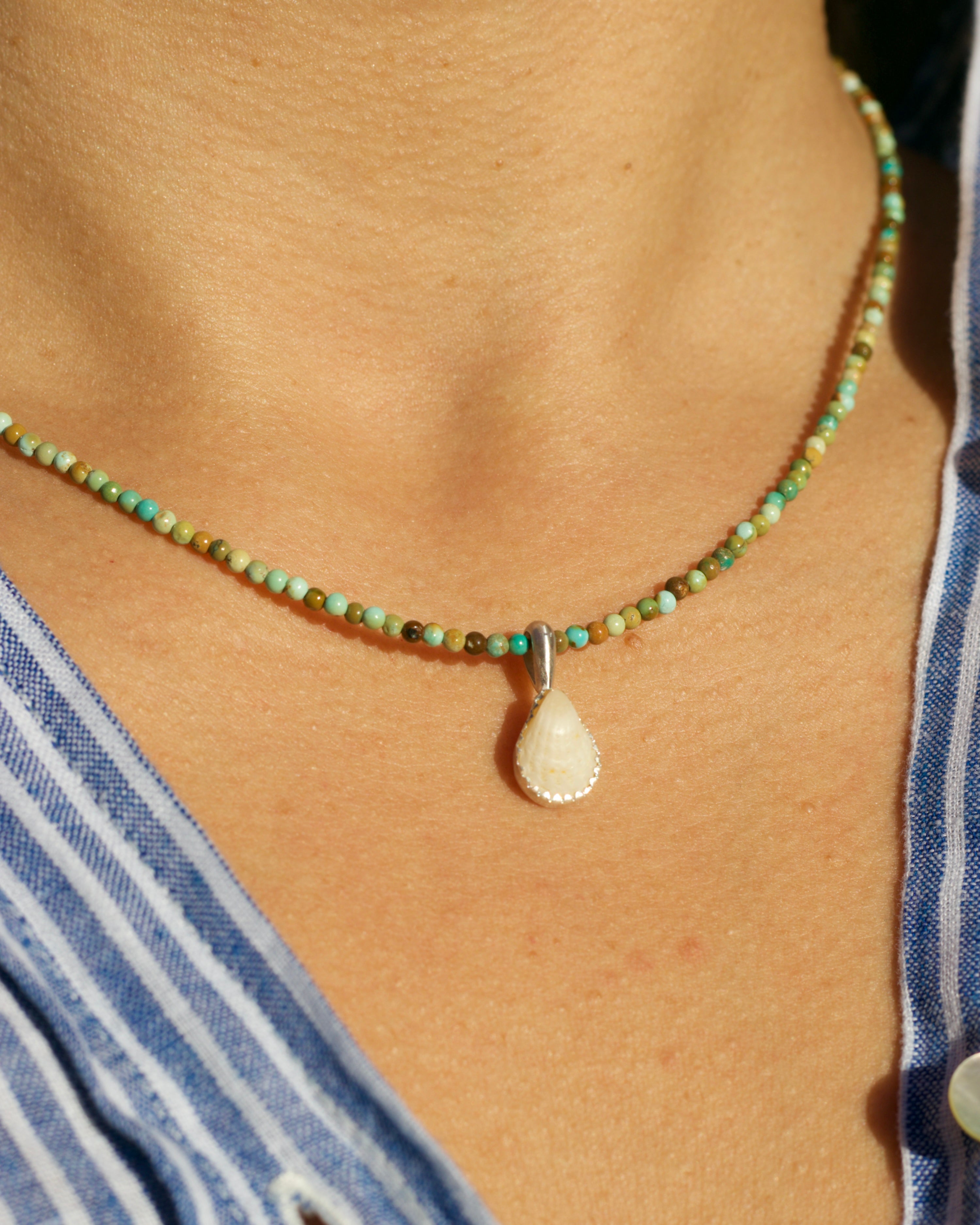 Turquoise Beaded mini Mermaid Necklace