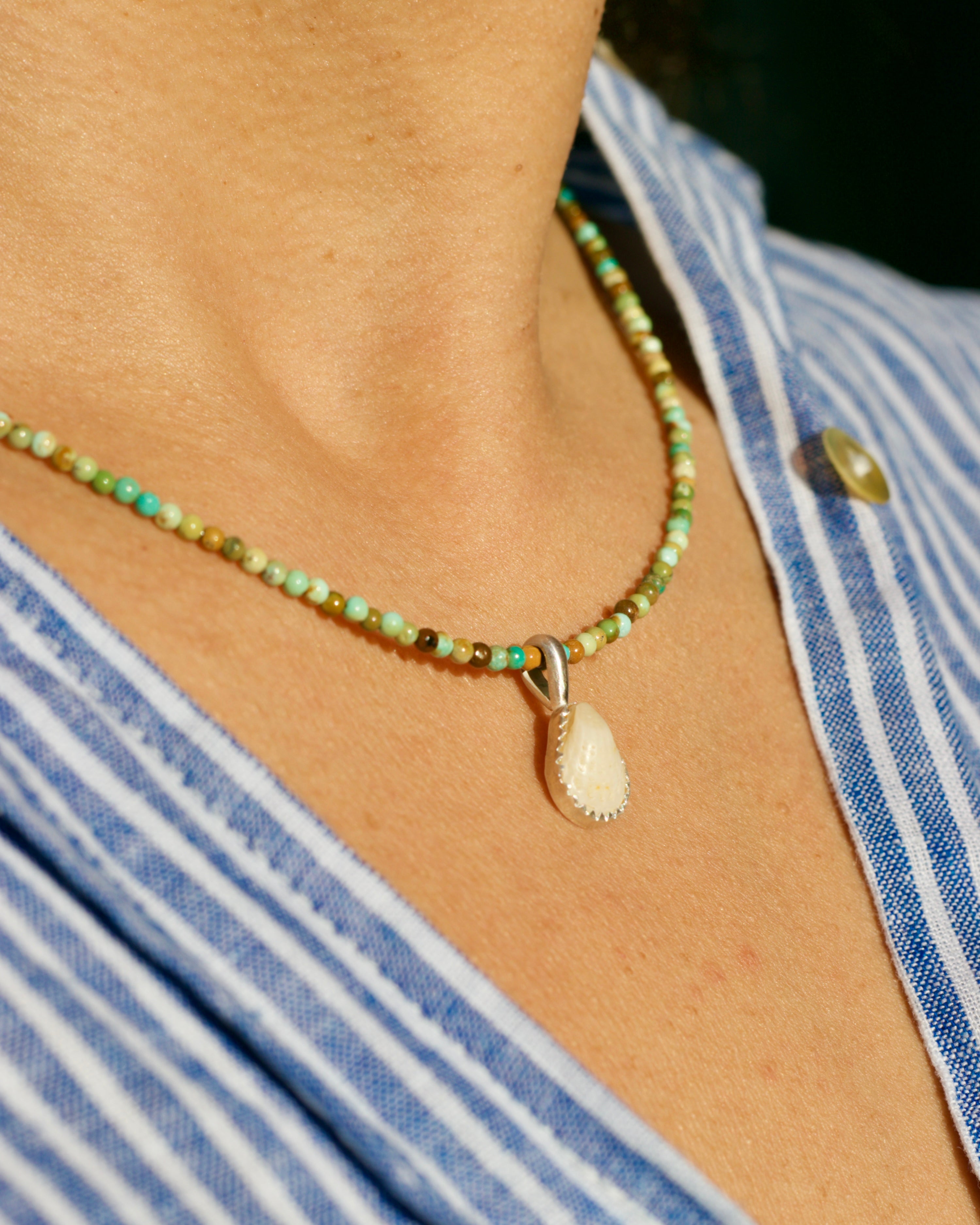 Turquoise Beaded mini Mermaid Necklace