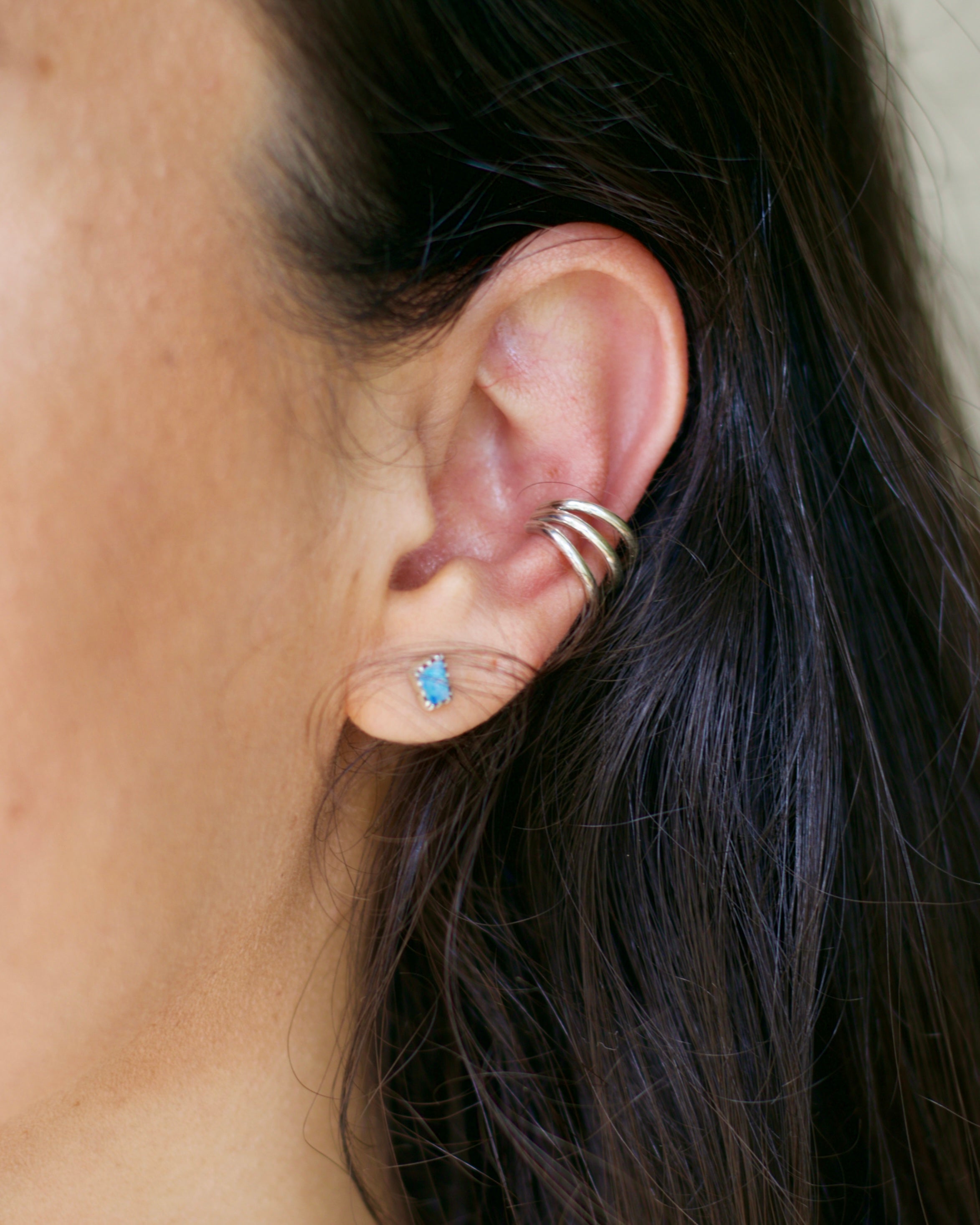 Triple Silver Ear Cuff