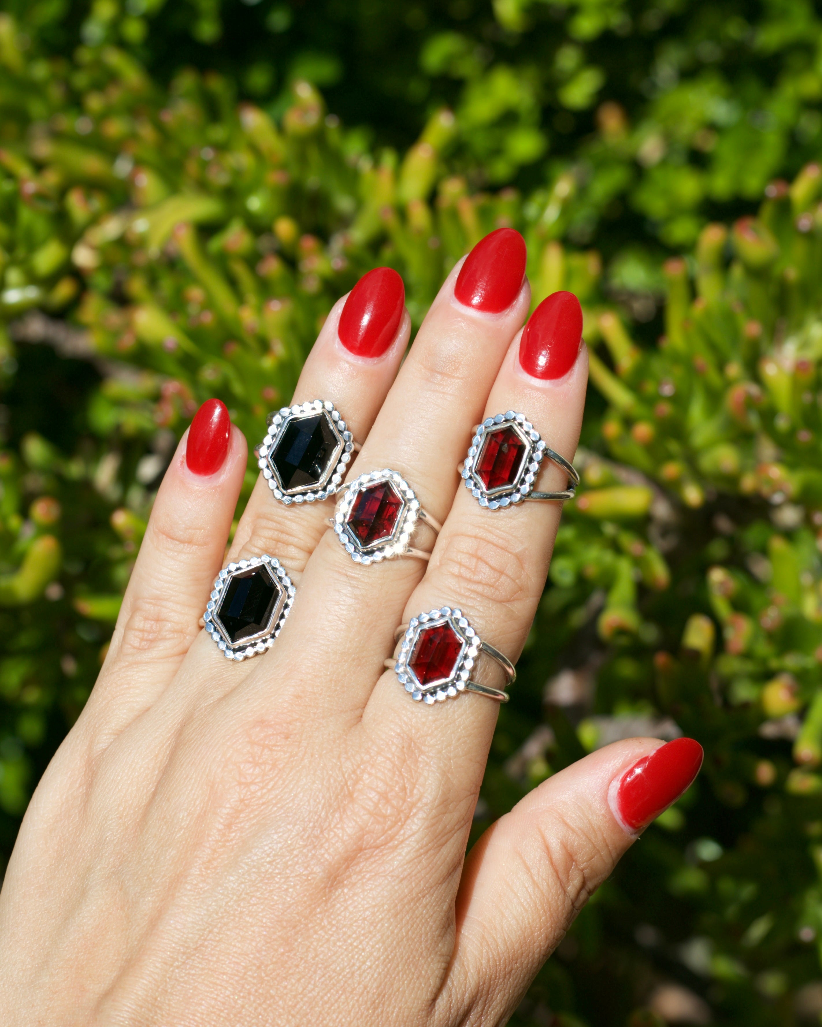 Black Onyx Vamp Ring Size 7