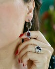 Red Garnet Vamp Hoop Earrings
