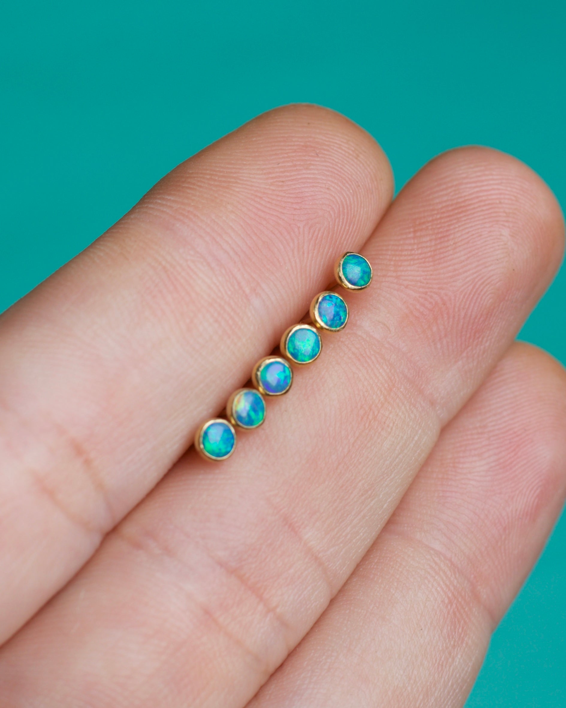 Gold Opal Magic Studs