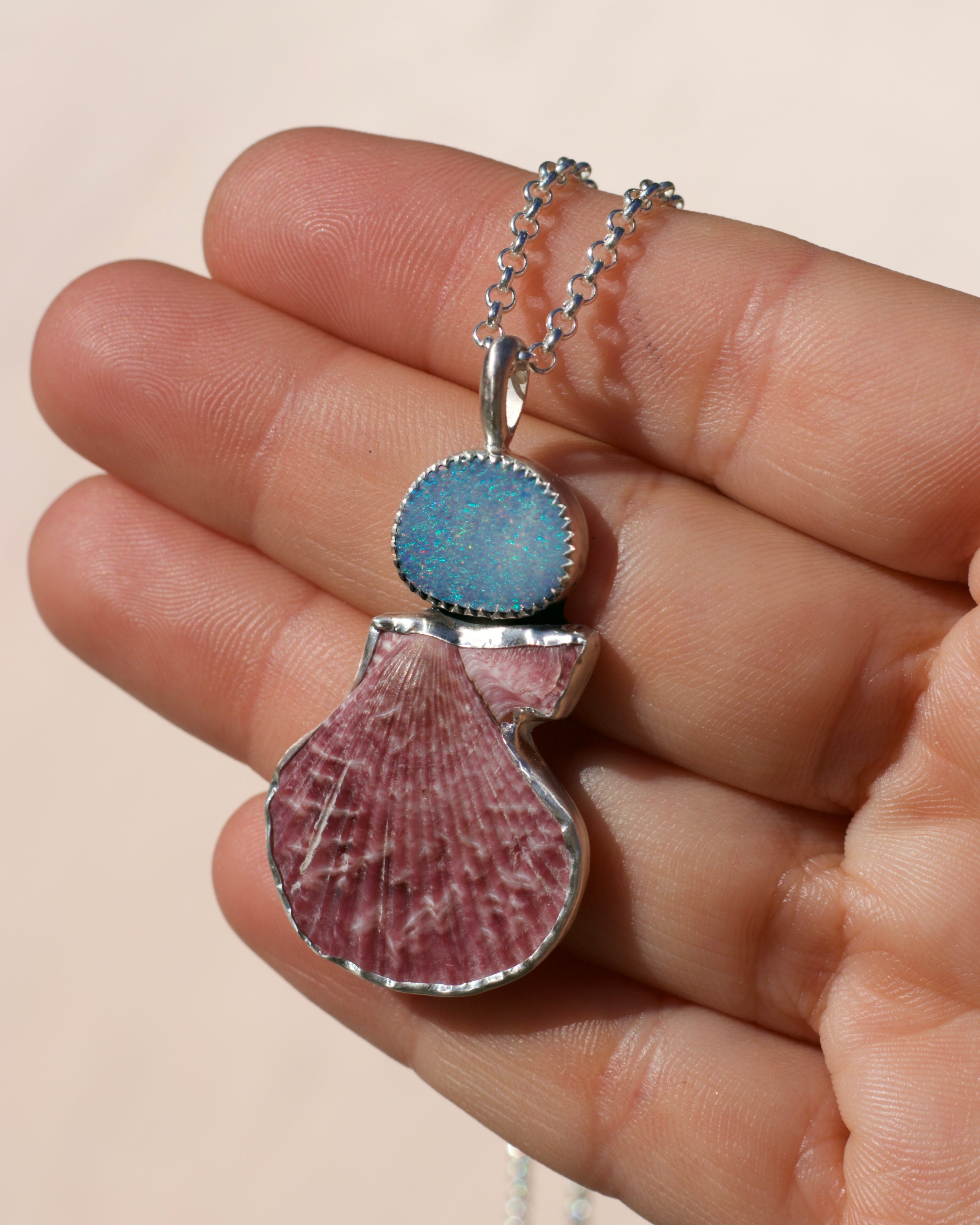 Opal and Shell Necklace