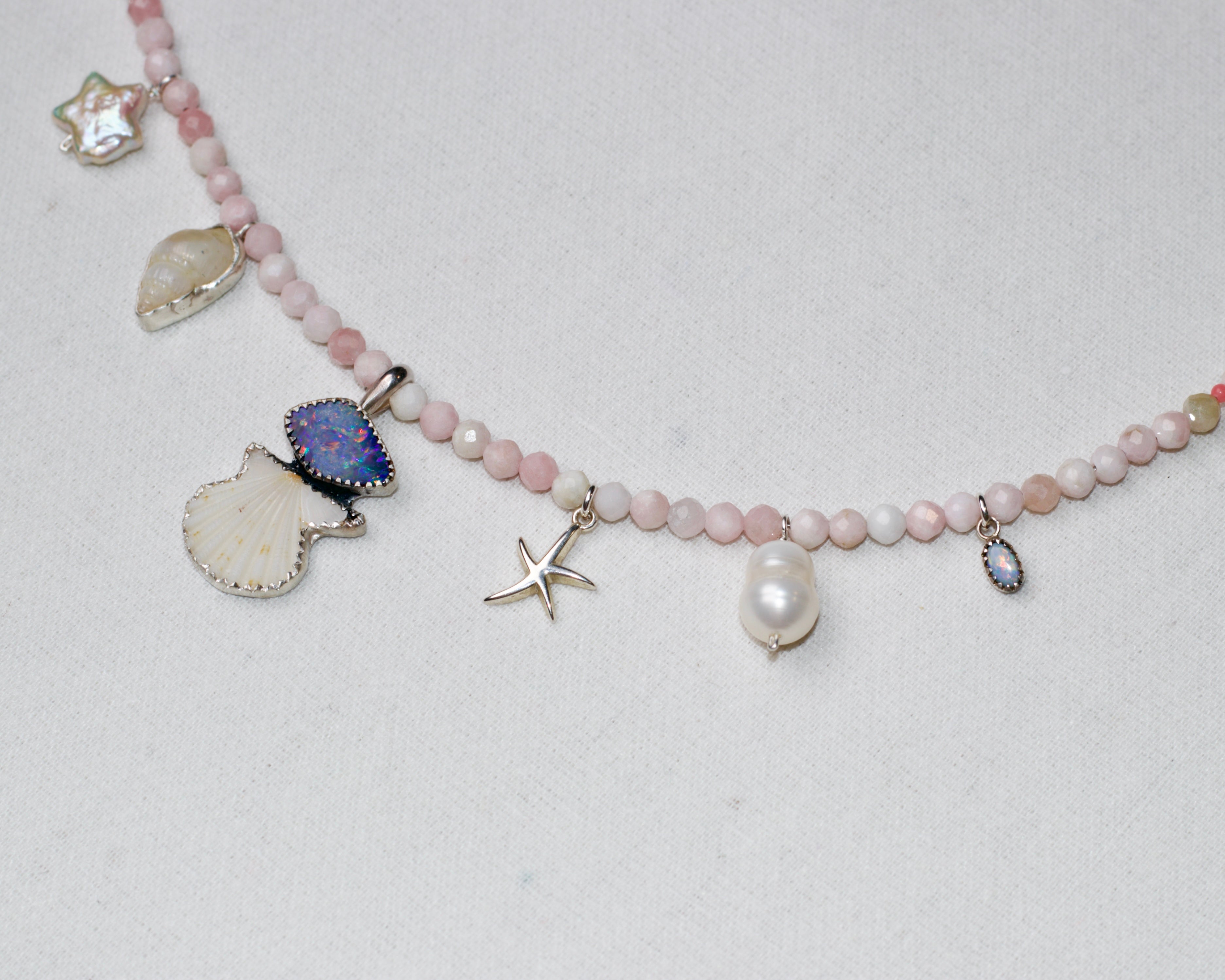 Pink Opal Mermaid Necklace