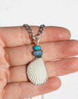 Shell Opal and Turquoise Necklace