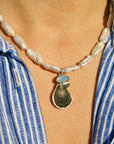 Fresh Water Pearl, Black Shell Opal Mermaid Necklace