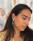 Flower Ear Cuff in Turquoise
