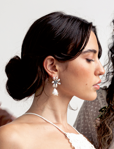 PRE-ORDER Fresh Water Pearl, Flower pot Earrings