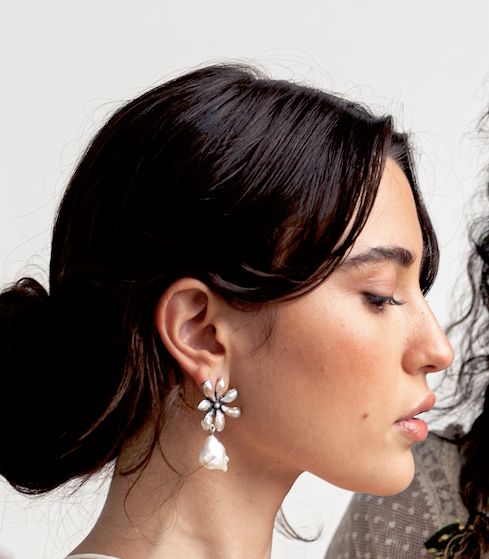 PRE-ORDER Fresh Water Pearl, Flower pot Earrings