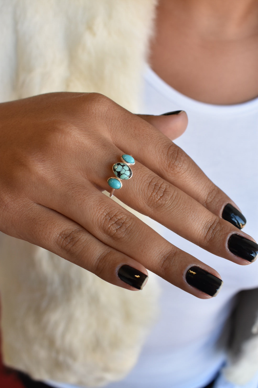 Stacker Turquoise Ring. Size 7.15
