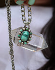 Monster Crystal with turquoise cluster necklace