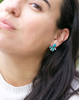 Pre-Order Plume Earrings. Turquoise and Opal