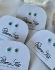 Sterling Silver Turquoise or Pearl Stud