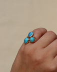 Turquoise in Gold ring - Size 7.15