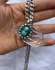Monster Crystal with turquoise cluster necklace