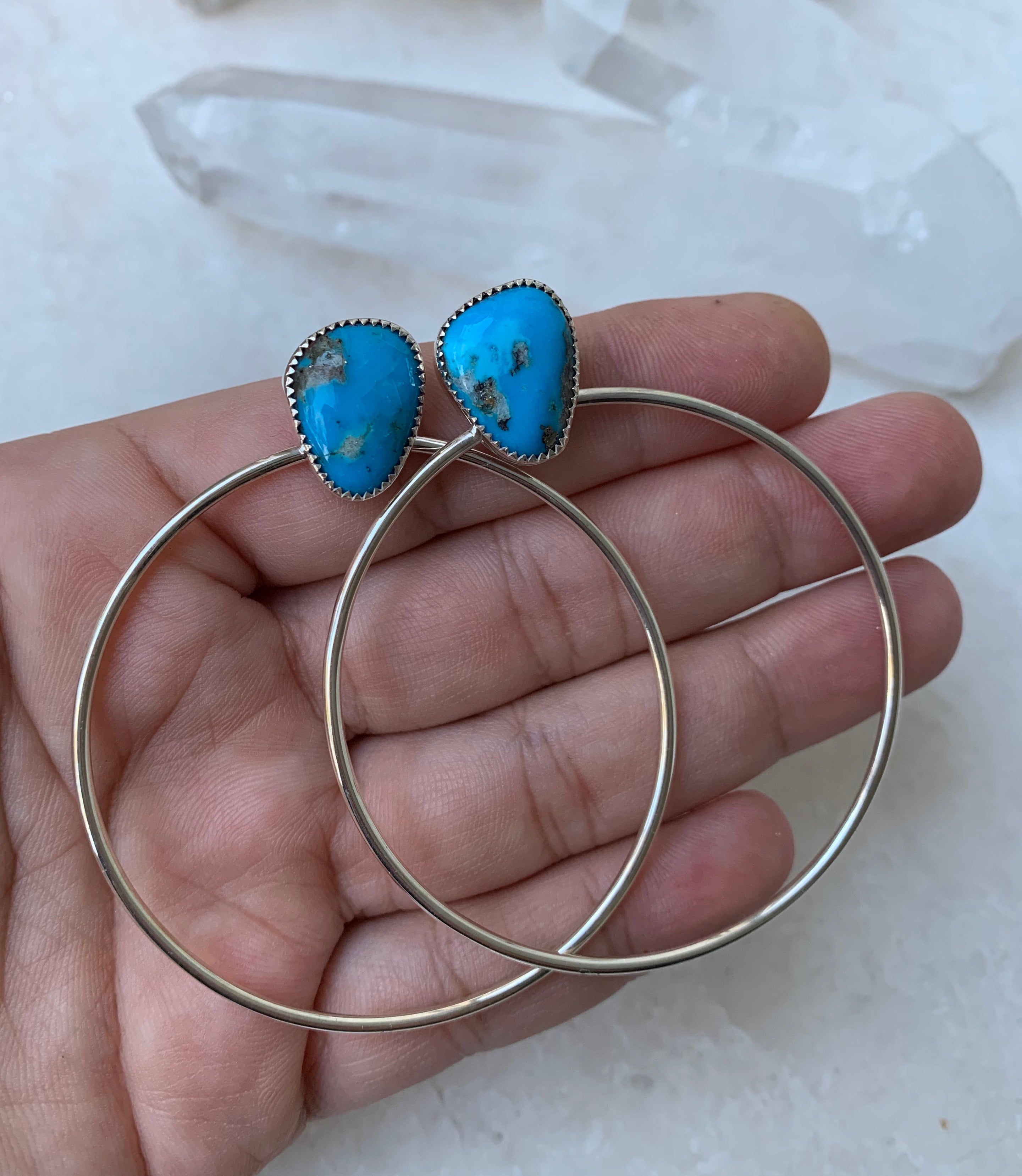 Turquoise Orbit Hoops