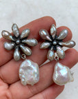 PRE-ORDER Fresh Water Pearl, Flower pot Earrings