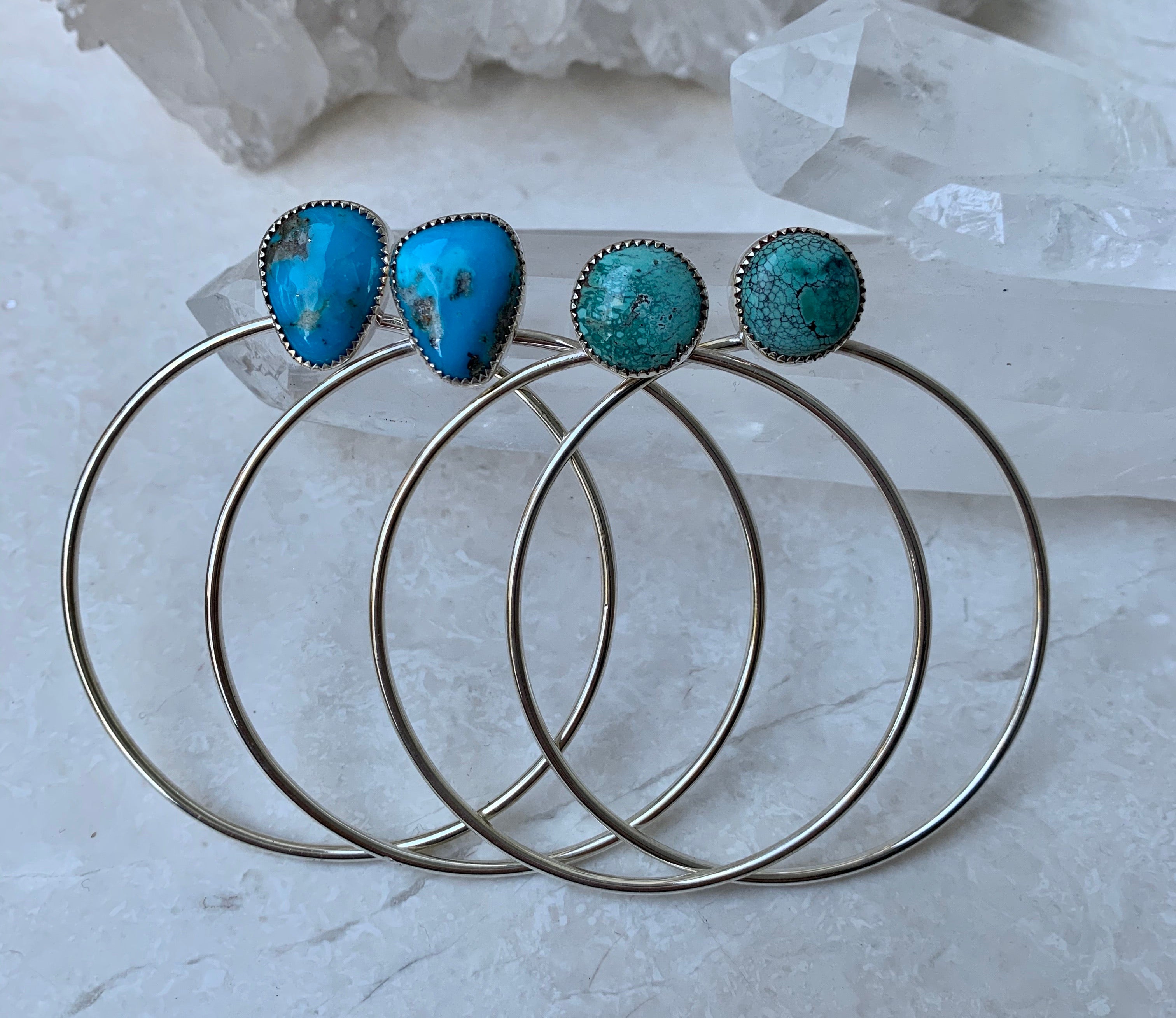 Turquoise Orbit Hoops