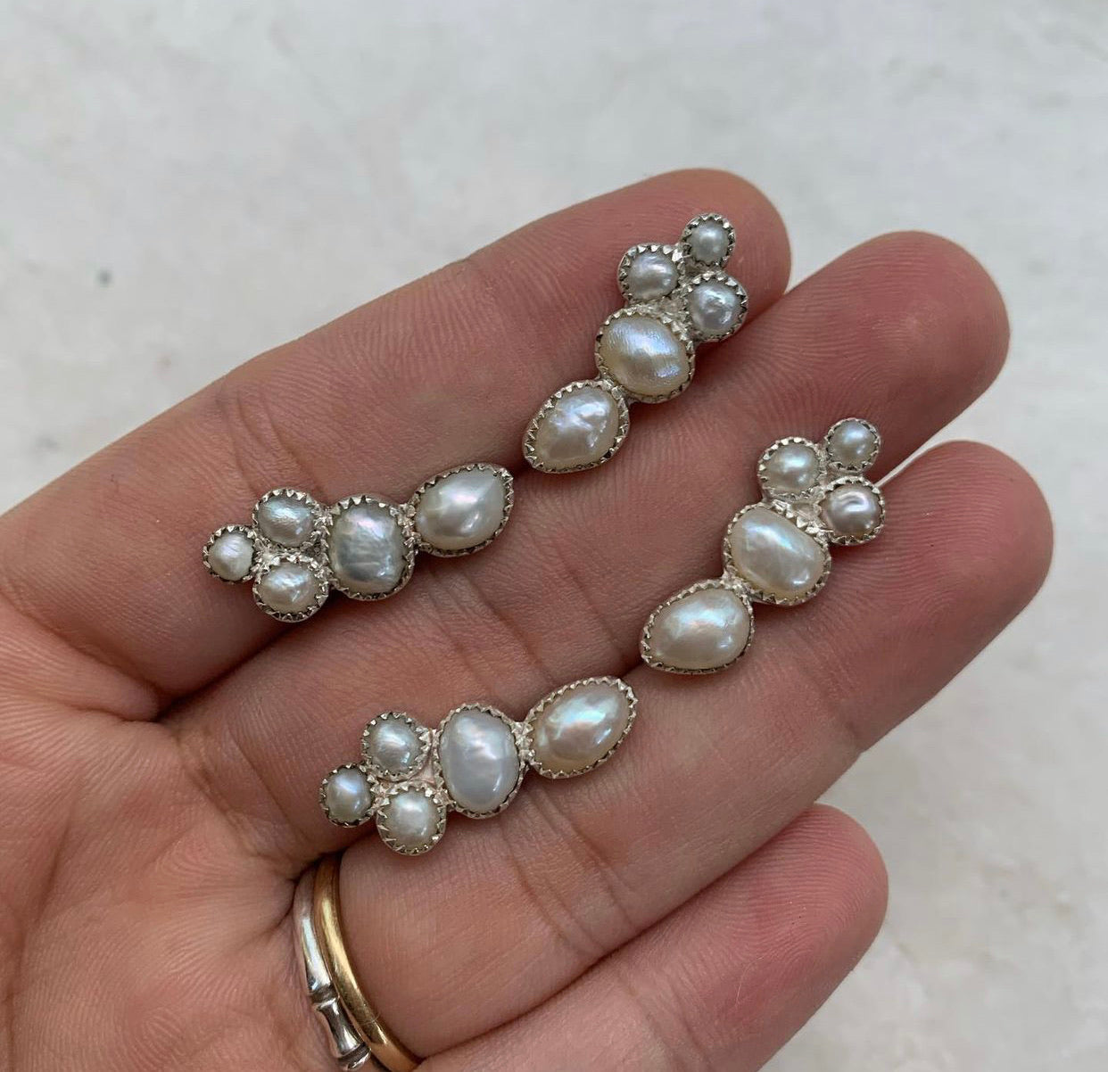 Sweetheart Fresh Water Pearl Ear climbers