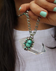 Monster Crystal with turquoise cluster necklace