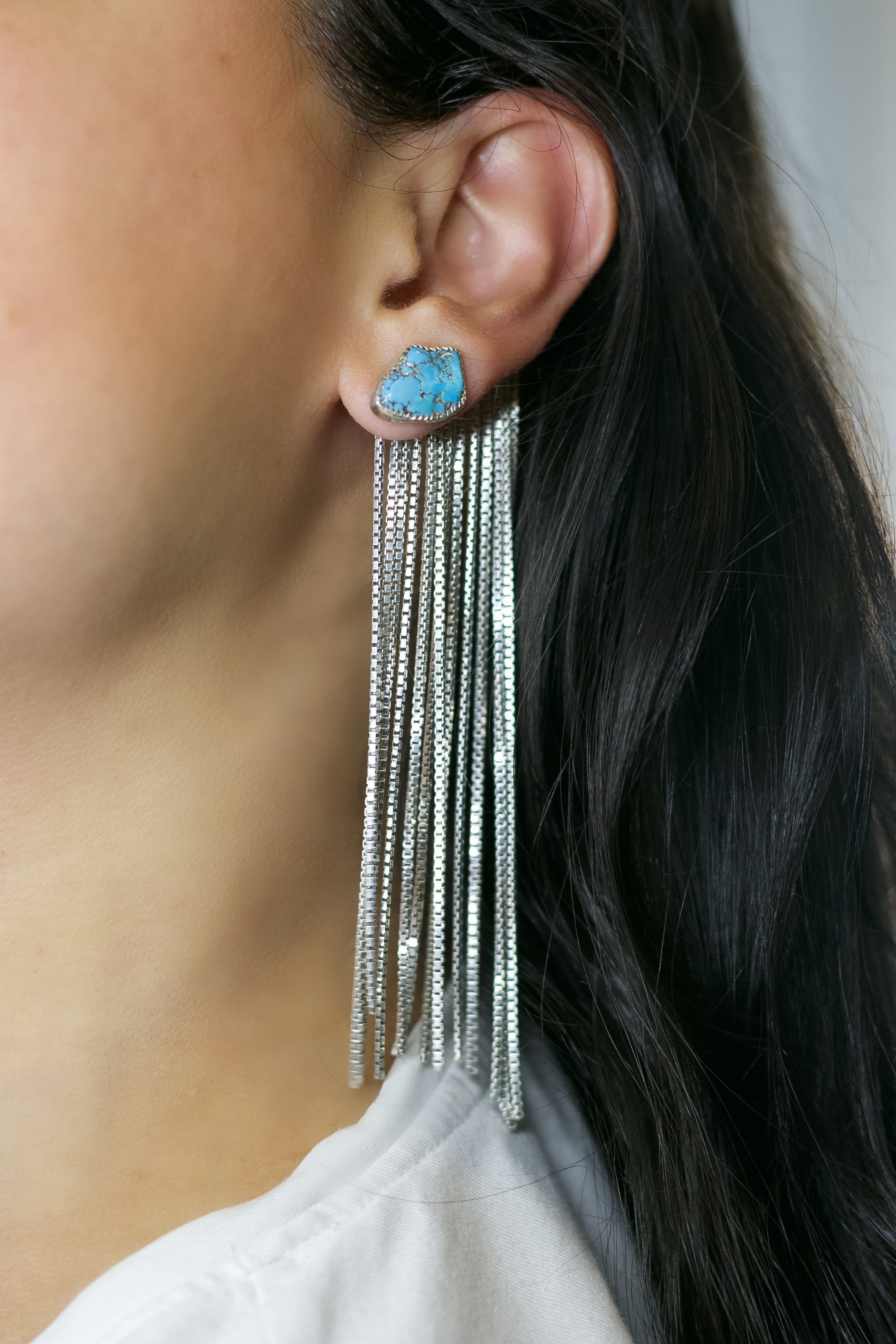 Flow Earrings Lavender Turquoise