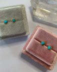Gold Turquoise Studs.