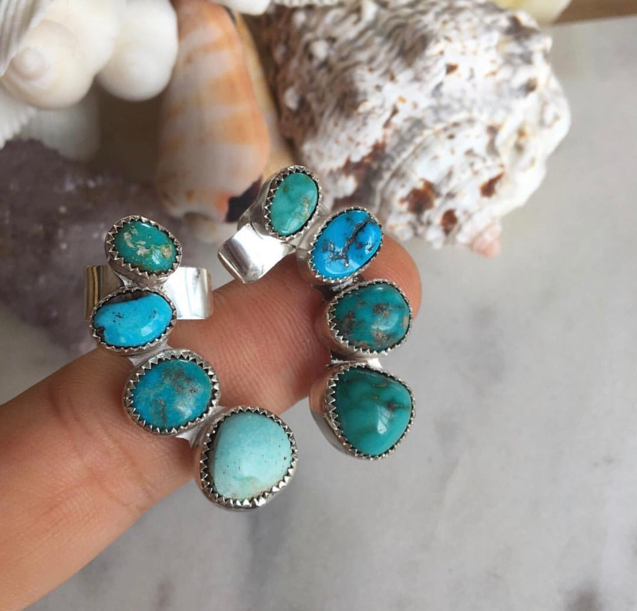 Petit Turquoise Ear Climber (Pair)